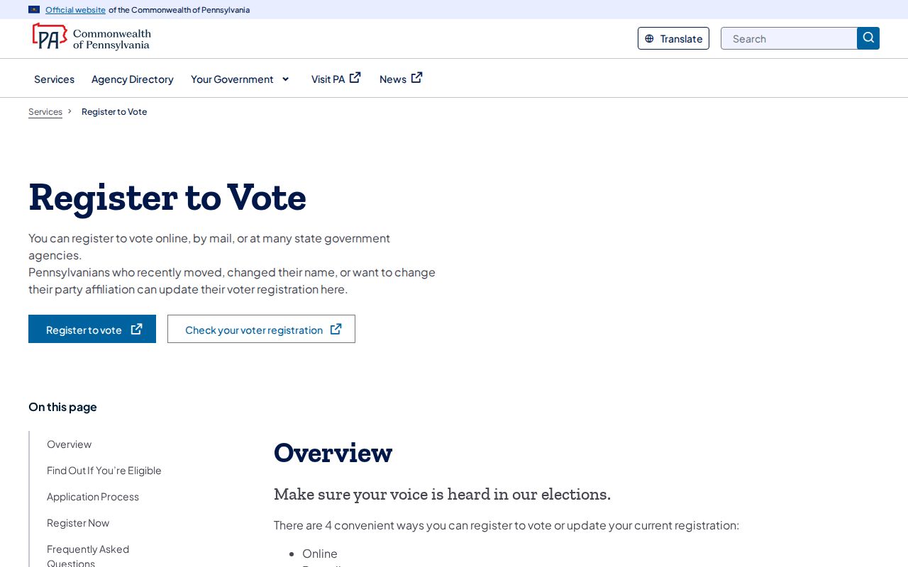Muhlenberg Township ZIP code directory limit for Pennsylvania personal voter-status routes